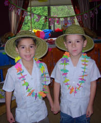 Flight attendants for Addie's luau