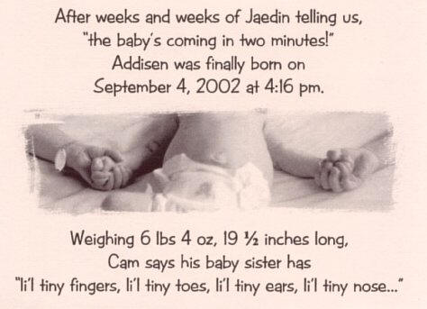 Addisen's Announcement Page 2