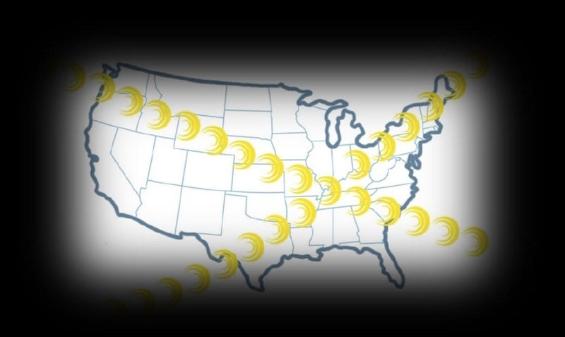 Path of 2017 and 2024 Total Solar Eclipses