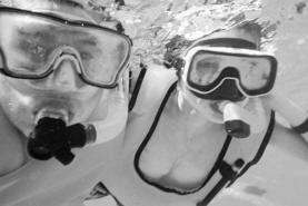 Jaedin snorkeling on his Make-a-Wish cruise in the Caribbean