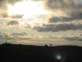 Hikers on Flattop Mountain