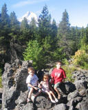 3 Kids at the Mount Hood lava beds